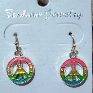 Peace sign fashion earrings